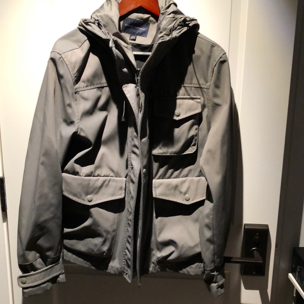 Banana Republic Gray 3 Button Hooded Jacket